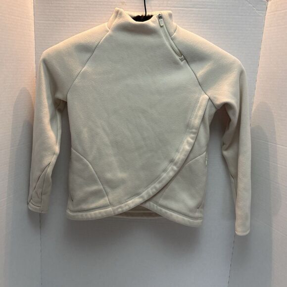 Athleta Other - Athleta Girl Size Small/7 Pullover Side 1/4 Zip Criss Cross Ivory Sweatshirt